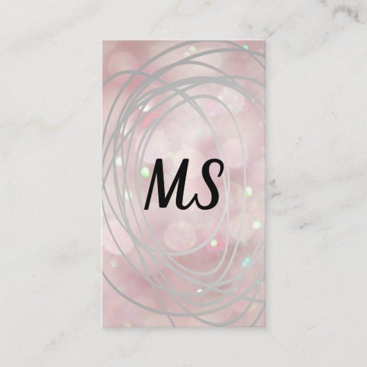 Carte De Visite Scribble Artiste | Monogramme | Livre rose (Devant)