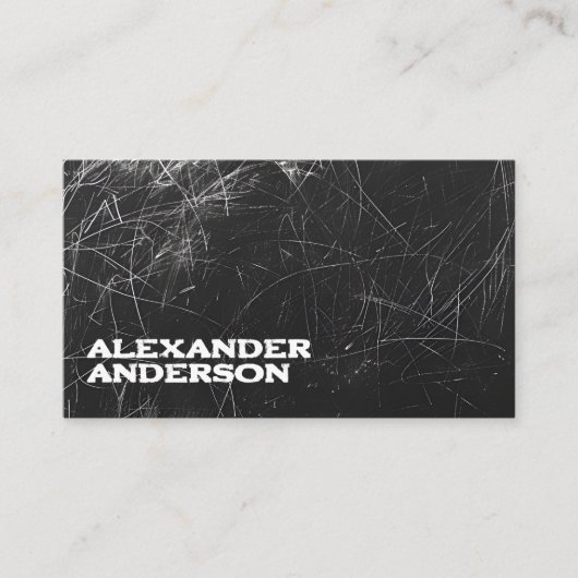 Carte De Visite Scribble au charbon noir professionnel minimal (Devant)