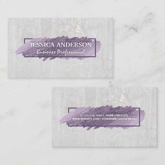 Carte De Visite Scribble expressif | Pierre blanche (Devant / Derrière)