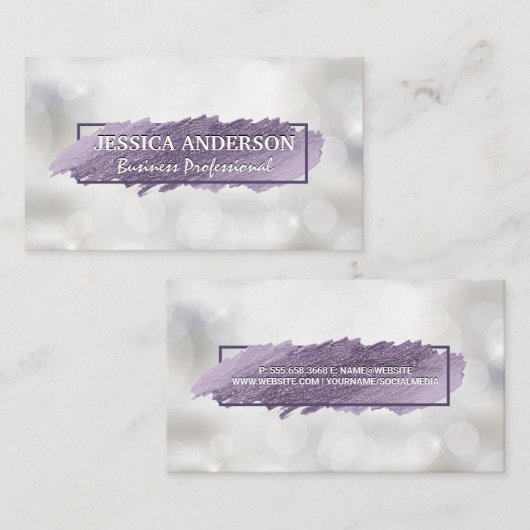 Carte De Visite Scribble expressif | Shimmer Bokeh (Devant / Derrière)
