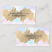 Carte De Visite Scribble métal or | Motif mosaïque (Devant / Derrière)