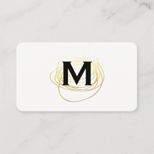 Carte De Visite Scribble or / Monogramme (Devant)