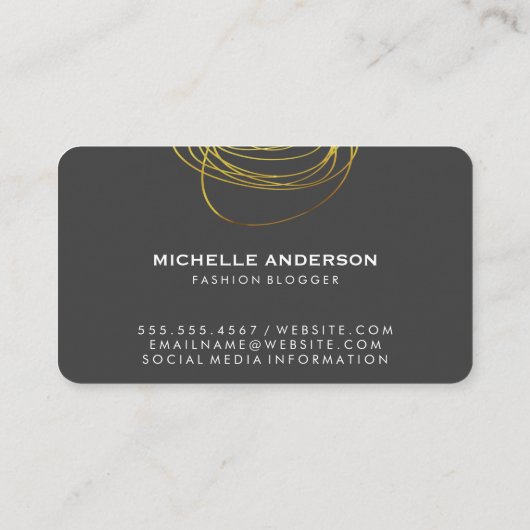 Carte De Visite Scribble or / Monogramme (Dos)