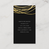 Carte De Visite Scribbles d'or contemporain avec Monogramme (Dos)