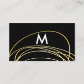 Carte De Visite Scribbles d'or contemporain avec Monogramme (Devant)