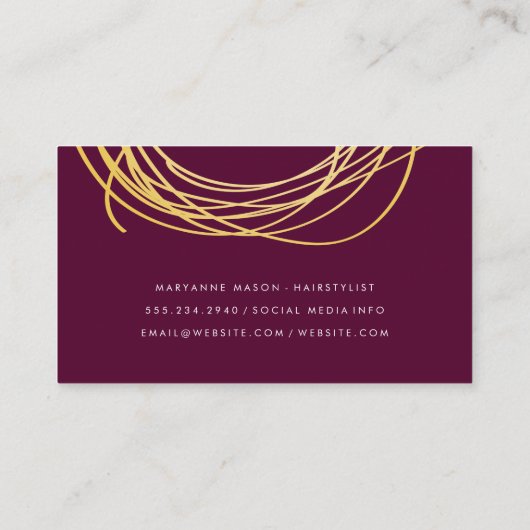 Carte De Visite Scribbles d'or | Géométrique moderne (Dos)