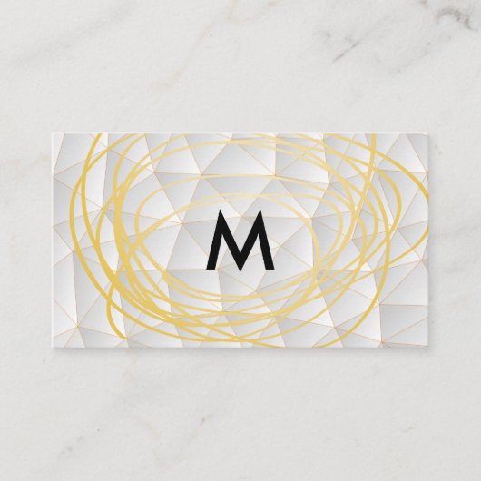 Carte De Visite Scribbles d'or | Géométrique moderne (Devant)