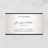Carte De Visite Script À Main Élégant Simple Glamor Silver Look (Dos)
