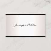 Carte De Visite Script À Main Élégant Simple Glamor Silver Look (Devant)