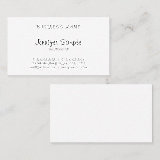 Carte De Visite Script à main libre professionnel Moderne Élégant  (Devant / Derrière)