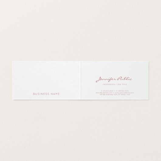 Carte De Visite Script à main Modèle Abstrait moderne (Intérieur déplié)