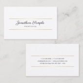 Carte De Visite Script à main or chic luxe élégant Modèle élégant (Devant / Derrière)