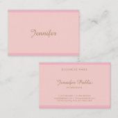 Carte De Visite Script à main rose moderne à la mode (Devant / Derrière)