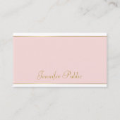 Carte De Visite Script à main tendance Blush Pink Gold Modèle mode (Devant)