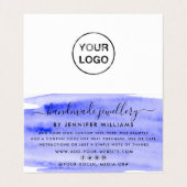 Carte De Visite Script aquarelle, logo/Carte de remerciements phot (Intérieur déplié)