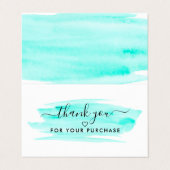 Carte De Visite Script aquarelle, logo/Carte de remerciements phot (Extérieur déplié)