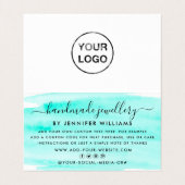 Carte De Visite Script aquarelle, logo/Carte de remerciements phot (Intérieur déplié)