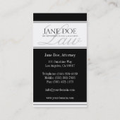 Carte De Visite Script Attorney Silver LAW (Dos)