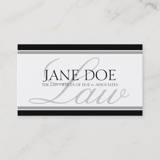 Carte De Visite Script Attorney Silver LAW (Devant)
