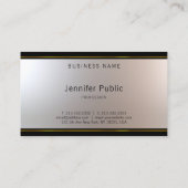 Carte De Visite Script Attractif Design moderne Glamour Plain (Dos)