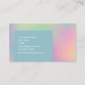 Carte De Visite Script blanc élégant holographique moderne (Dos)