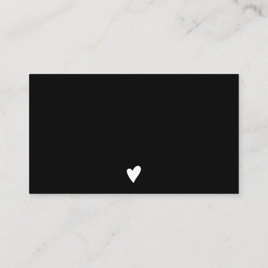 Carte De Visite Script blanc marbre chic ordre merci (Dos)