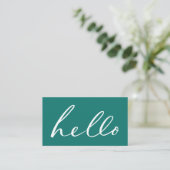 Carte De Visite Script "Bonjour" Moderne (Debout devant)