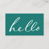 Carte De Visite Script "Bonjour" Moderne (Devant)