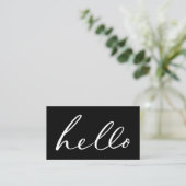 Carte De Visite Script "Bonjour" Moderne (Debout devant)