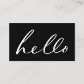 Carte De Visite Script "Bonjour" Moderne (Devant)