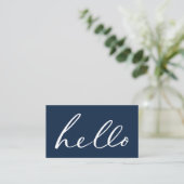 Carte De Visite Script "Bonjour" Moderne (Debout devant)