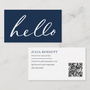 Carte De Visite Script "Bonjour" Moderne