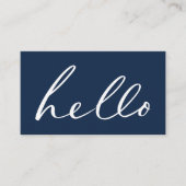 Carte De Visite Script "Bonjour" Moderne (Devant)