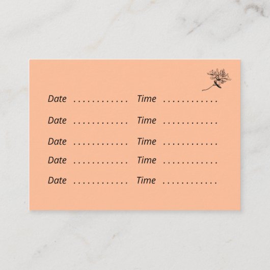 Carte De Visite Script botanique moderne et chou (Dos)