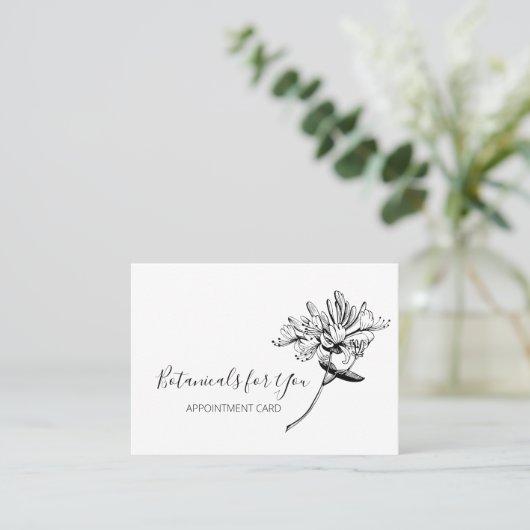 Carte De Visite Script botanique moderne et chou (Debout devant)