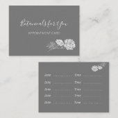 Carte De Visite Script botanique moderne et fleurs dessinées (Devant / Derrière)