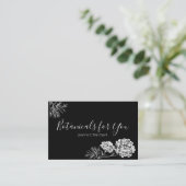 Carte De Visite Script botanique moderne et fleurs dessinées UK/Eu (Debout devant)