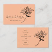 Carte De Visite Script botanique moderne et Honeysuckle UK / Euro (Devant / Derrière)