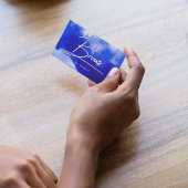 Carte De Visite Script Brosses de néon bleu