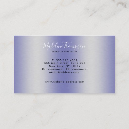 Carte De Visite Script brushed metal monogram (Dos)