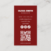 carte de visite script burgundy art abstrait (Dos)