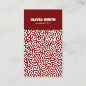 carte de visite script burgundy art abstrait (Devant)