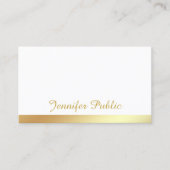 Carte De Visite Script Calligraphie manuscrite Or Élégant Simple (Devant)