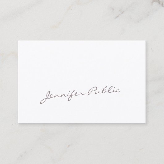 Carte De Visite Script Calligraphie manuscrite unique luxe chic (Devant)