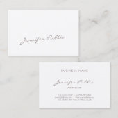 Carte De Visite Script Calligraphie manuscrite unique luxe chic (Devant / Derrière)