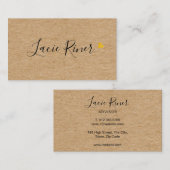 Carte De Visite Script chic Gold Love Heart Rustic Kraft (Devant / Derrière)