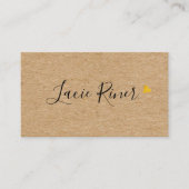 Carte De Visite Script chic Gold Love Heart Rustic Kraft (Devant)