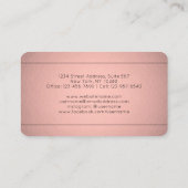 Carte De Visite Script Chic Signature Rose Rose Or Faux Foil (Dos)