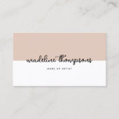 Carte De Visite Script Classic Double Tone Beige Blanc Script QR C (Devant)