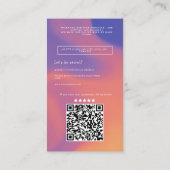 Carte De Visite Script couleur orange dégradant code QR merci (Dos)